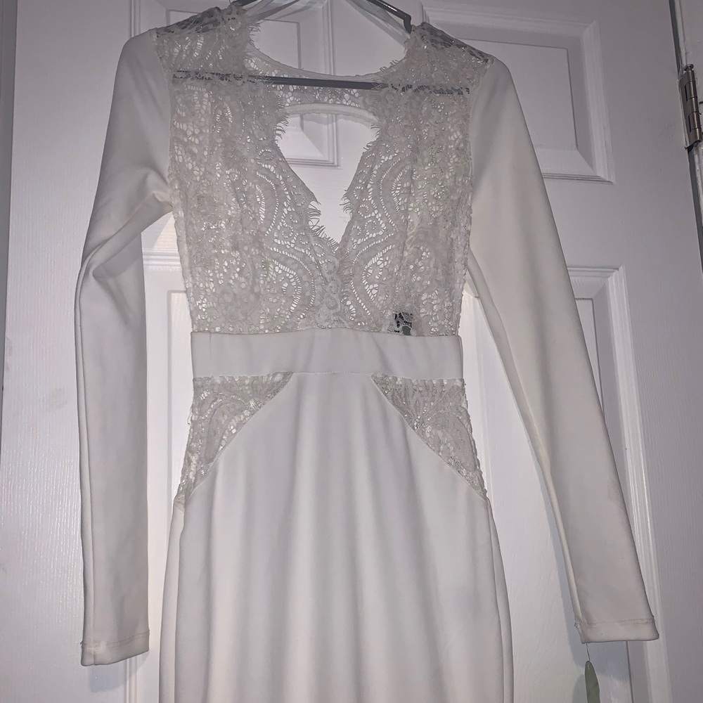 Prom dress Evening dress white lace